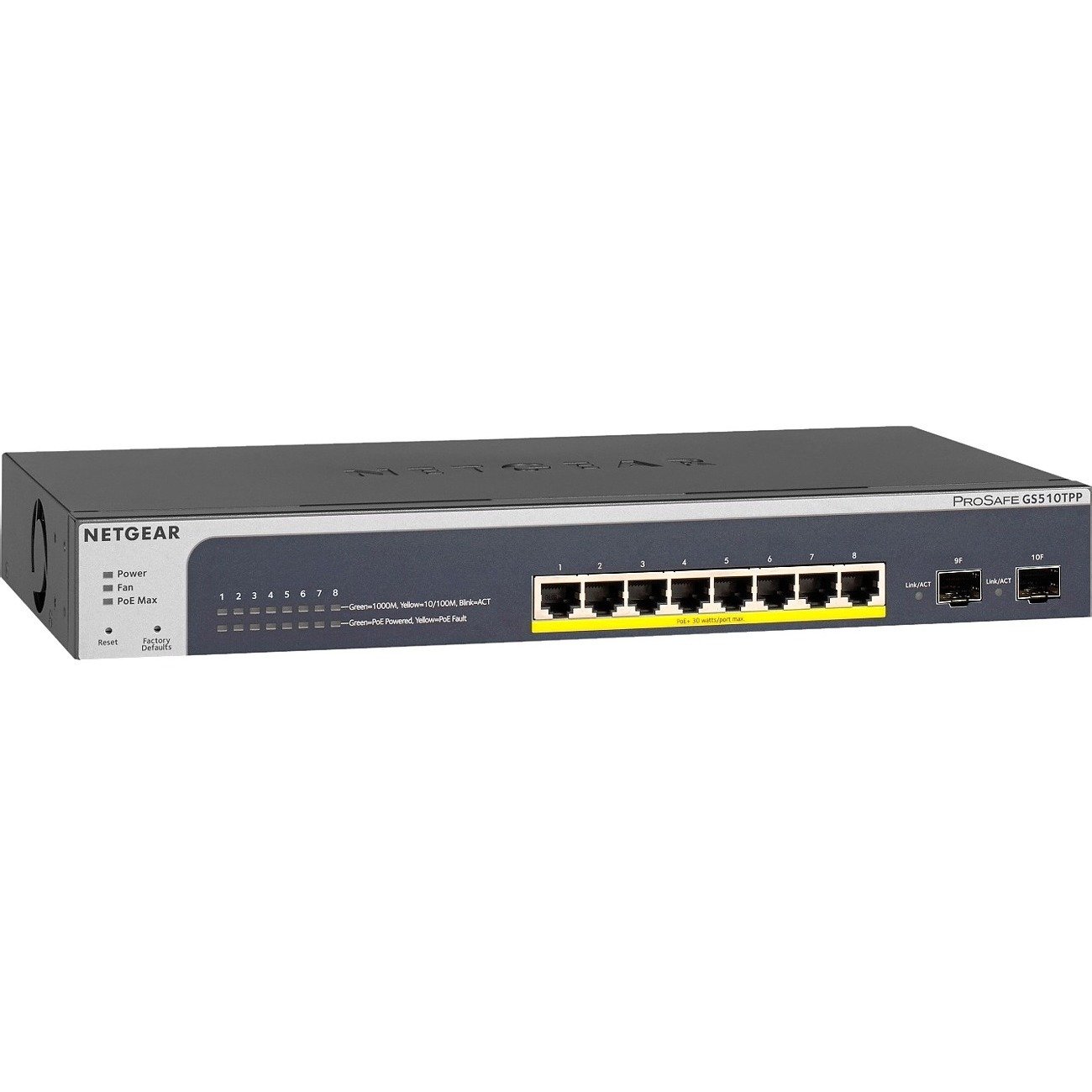 Netgear ProSAFE 8-Port PoE+ Gigabit Smart Managed Switch with 2 SFP Ports