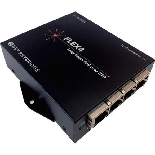 NVT Phybridge NV-FLX-04 4-Port Long-Reach PoE Over UTP Adapter