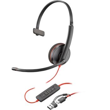 Poly Blackwire 3210 Corded USB Monaural UC Corded Headset